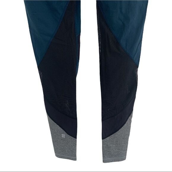 EUC Sweaty Betty Power Mesh Leggings in Beetle Blue XS - Picture 6 of 13